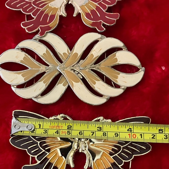 Lot of 3 Vintage Interlocking Belt Buckles Butterflies and Design - Picture 10 of 15